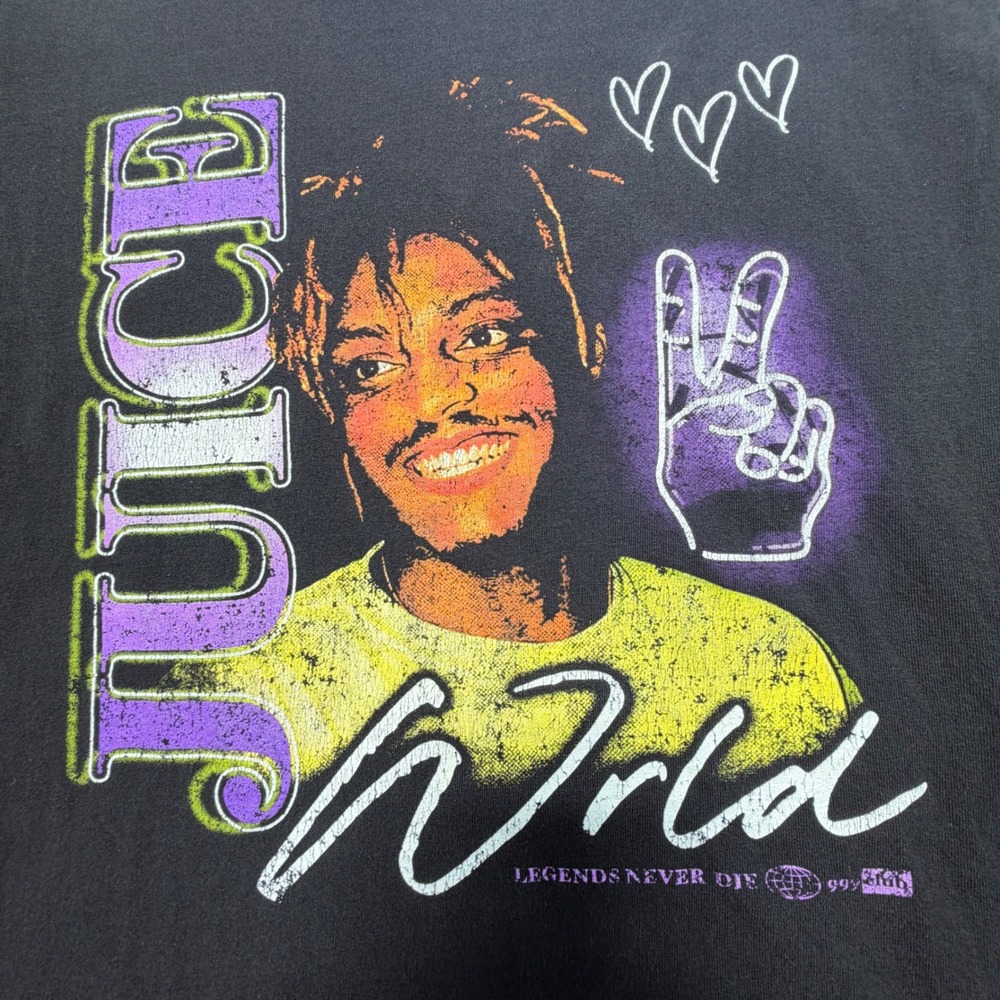 Juice Wrld Graphic Tee Black Medium‎ 999 Legends Never Die